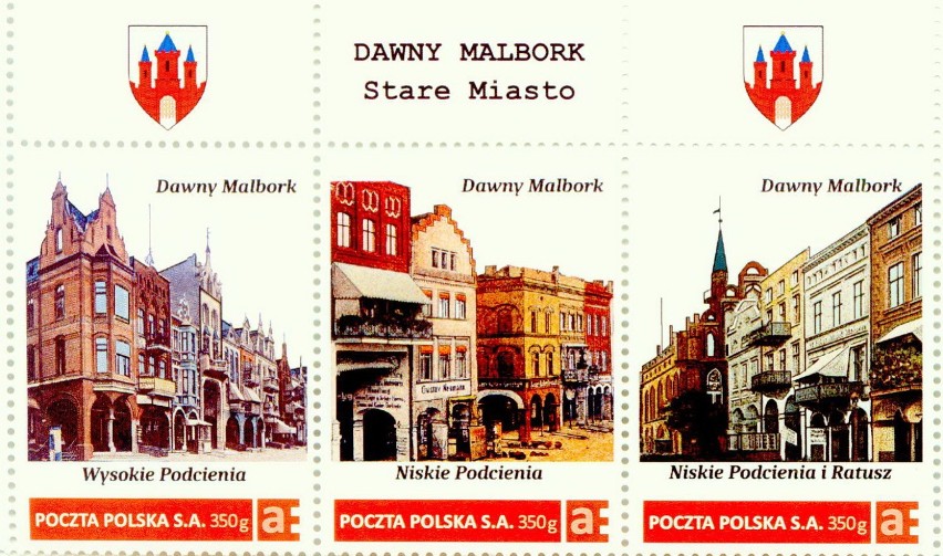 Malbork. Stare Miasto utrwalone na znaczkach pocztowych