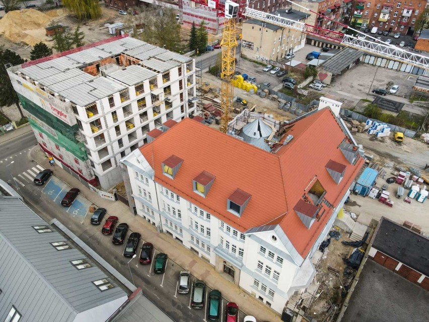 Rewitalizacja starej szwalni i młynów w Lesznie - koniec kwietnia 2021