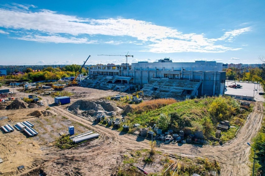 Praca wre na stadionie dla Radomiaka. NOWE ZDJĘCIA z drona 