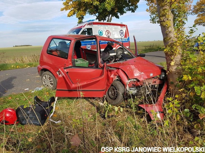 Wypadek w Brudzyniu (gmina Janowiec Wielkopolski).