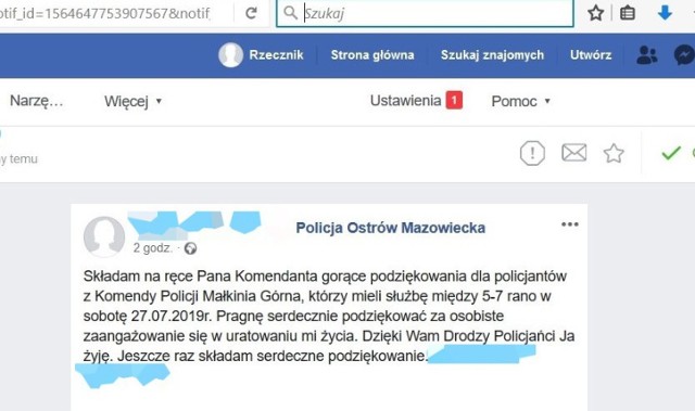 Ostrów Maz. Małkińscy policjanci uratowali życie 64-latkowi