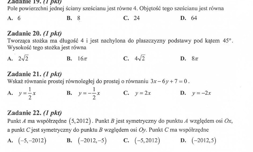 MATURA 2013 MATEMATYKA: ARKUSZE, WYNIKI, ODPOWIEDZI [POZIOM...