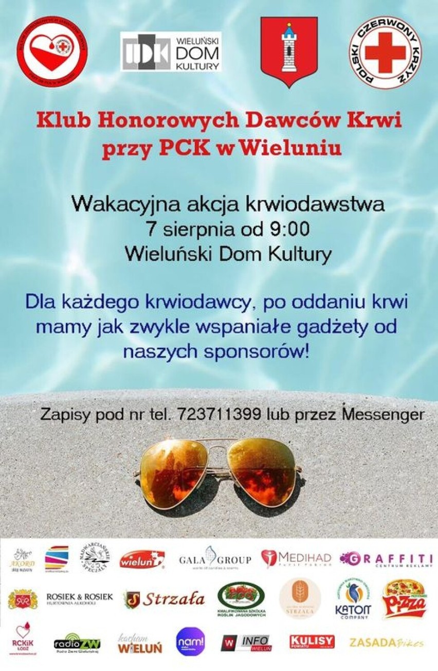 Wakacyjna akcja krwiodawstwa już 7 sierpnia w Wieluńskim Domu Kultury 