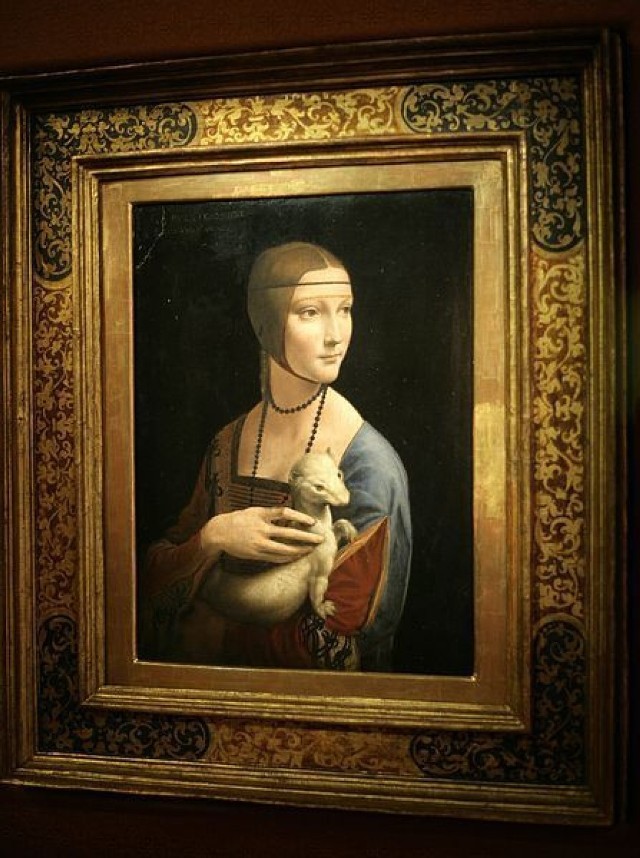 Obraz &quot;Dama z gronostajem&quot; Leonarda da Vinci w Muzeum Książąt Czartoryskich w Krakowie