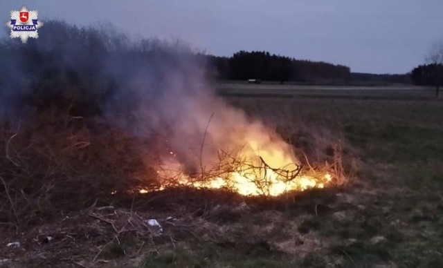 Mieszkaniec gminy Nowodwór podpalił suche gałęzie, ale nie przewidział, że przez silny wiatr dojdzie do pożaru