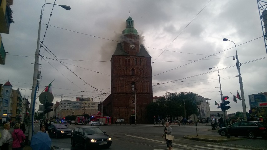 Pożar katedry w Gorzowie. Tak płonął największy zabytek w...