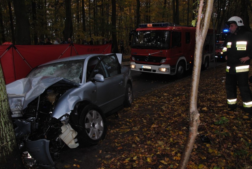 Wypadek w Prabutach. 19-latek uderzył w drzewo