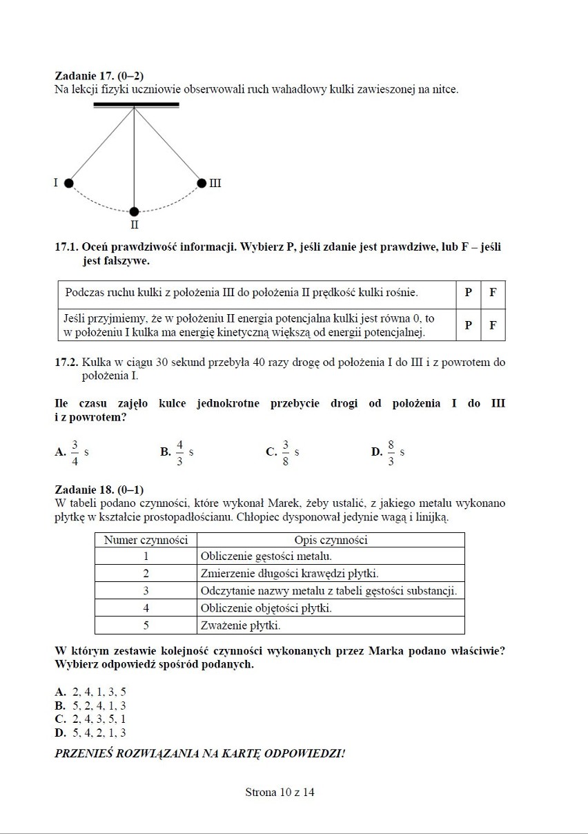 Egzamin gimnazjalny 2013. Test z matematyki i przyrody [ARKUSZE, PYTANIA, ODPOWIEDZI]