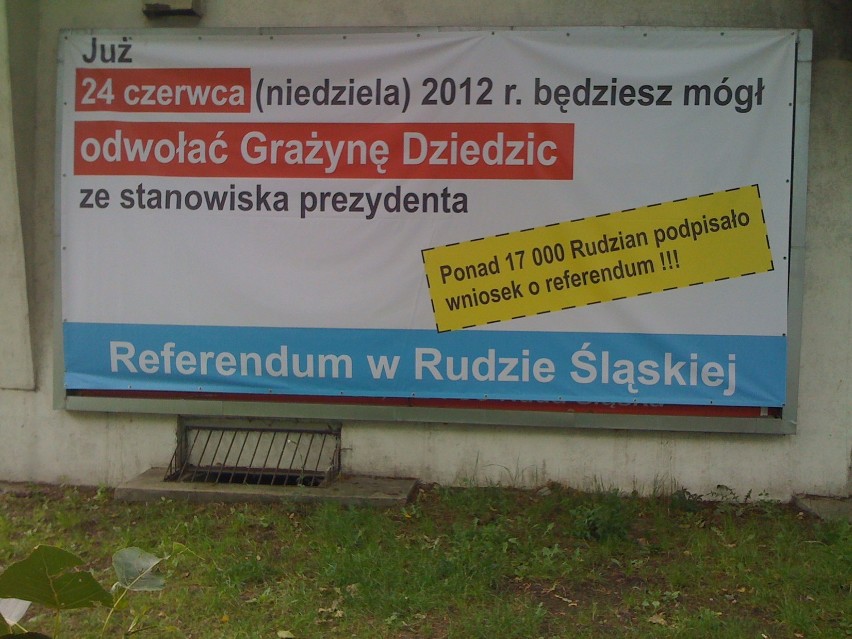 Referendum w Rudzie Śląskiej: na ulicach miasta ruszyła kampania. Są bilboardy