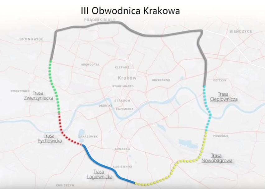 Schemat Trzeciej Obwodnicy Krakowa