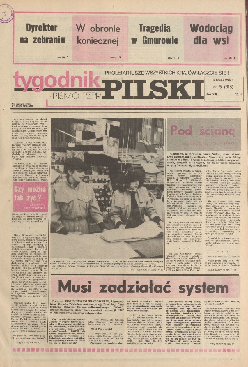 "Tygodnik" w cytatach, rok 1986 - nasze radości i dramaty. Puchar Polski w Pile oraz lodowata zima
