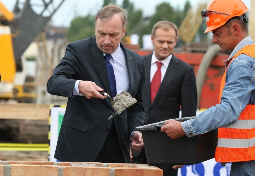 Gdańsk. Uroczystość wmurowania kamienia węgielnego pod budowę Muzeum II Wojny Światowej