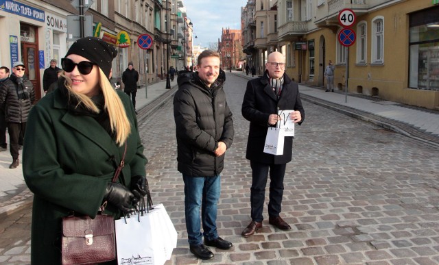 Luty 2020. Uroczyste zakończenie pierwszego etapu remontu ulicy Sienkiewicza w Grudziądzu.