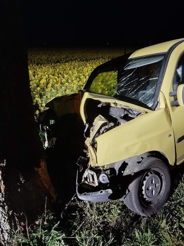 Gmina Niechanowo: nocne uderzenie w drzewo. Jedna osoba trafiła do szpitala