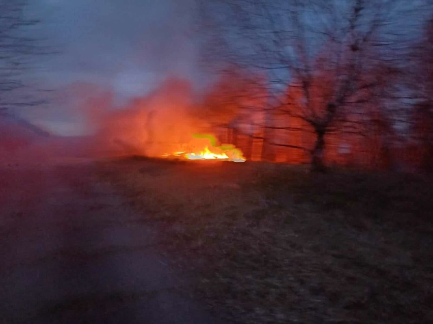 Pożar na Białym Kamieniu w Wałbrzychu tuż pod lasem