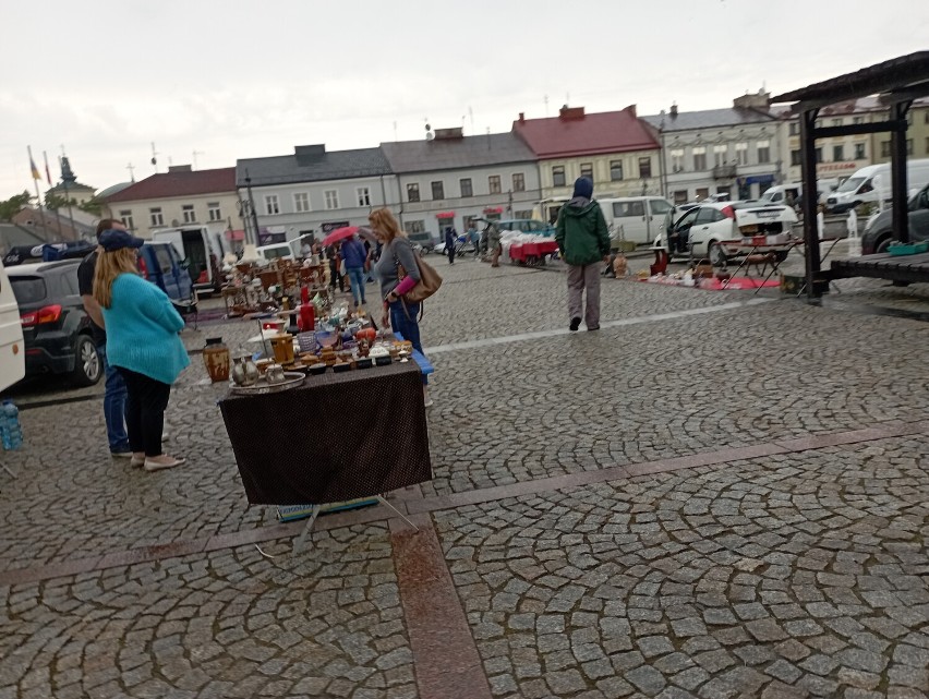 Targi kolekcjonerów w Skierniewicach. Deszcz nie przeszkadzał odwiedzającym