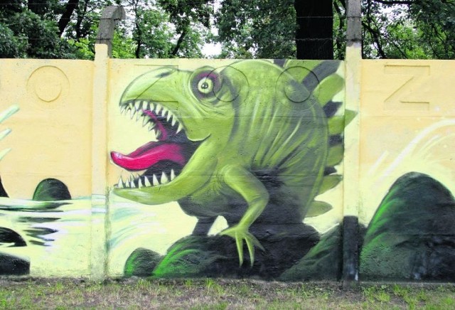 Graffiti na murze w pobliżu ogrodu zoologicznego