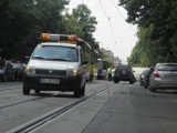 TIR zerwał trakcję tramwajową na Narutowicza/Matejki