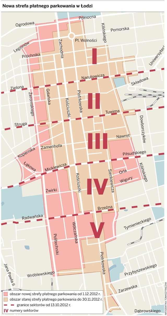 Nowa, większa strefa płatnego parkowania w Łodzi.