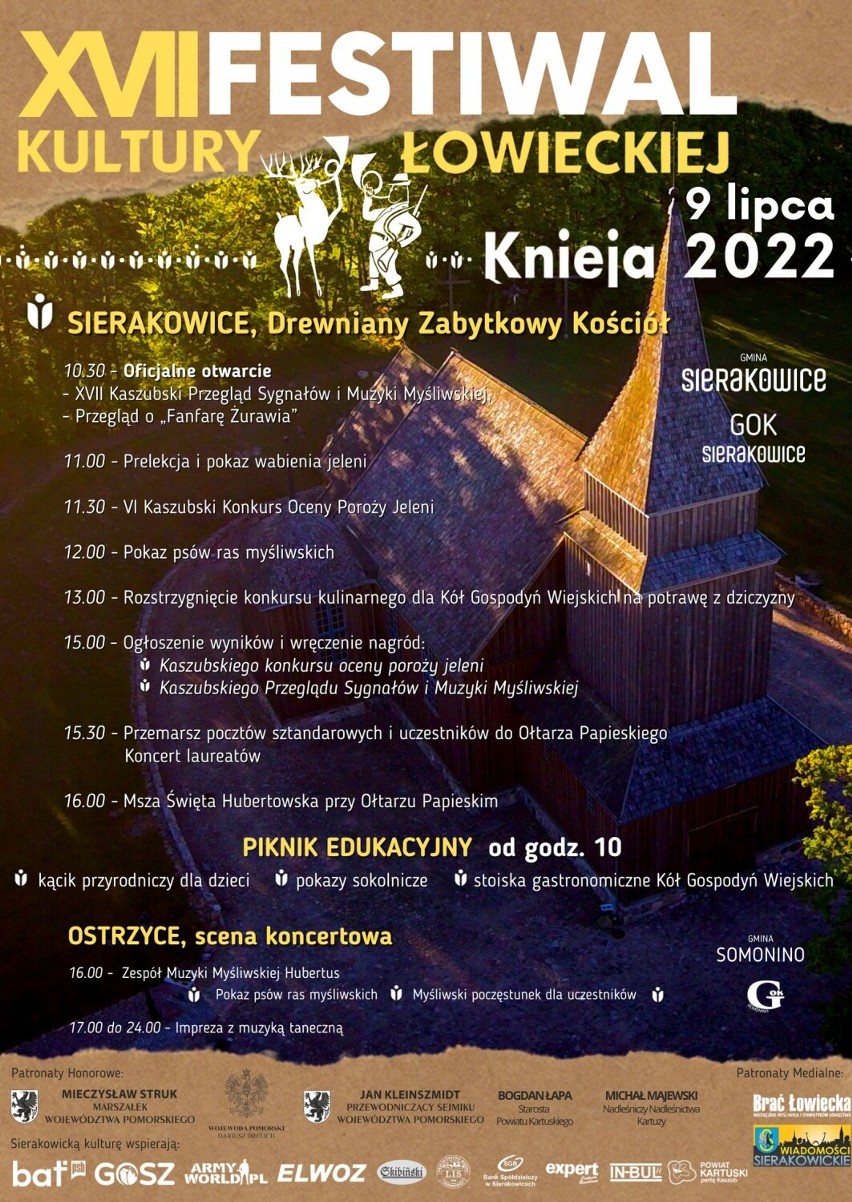 Sierakowice, Ostrzyce. XVII Festiwal Kultury Łowieckiej Knieja 2022 już w sobotę!