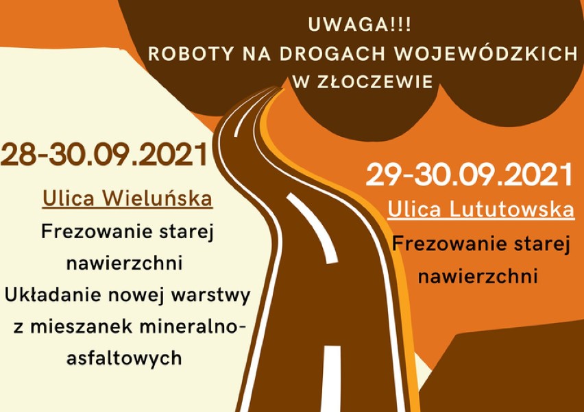 Od wtorku 28 września utrudnienia w ruchu na dwóch ulicach w Złoczewie. Ruszają ważne prace na Wieluńskiej i Lututowskiej ZDJĘCIA