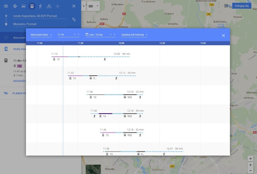 Poznańska komunikacja miejska na Google Maps. Na mapach wyznaczysz trasę i sprawdzisz rozkład jazdy