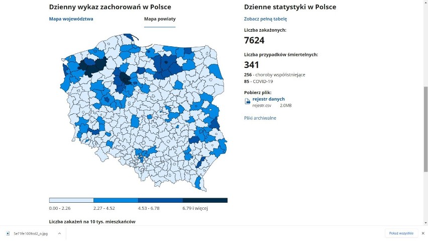 Nowe zakażenia COVID-19 w Tarnowie i powiatach: tarnowskim,...
