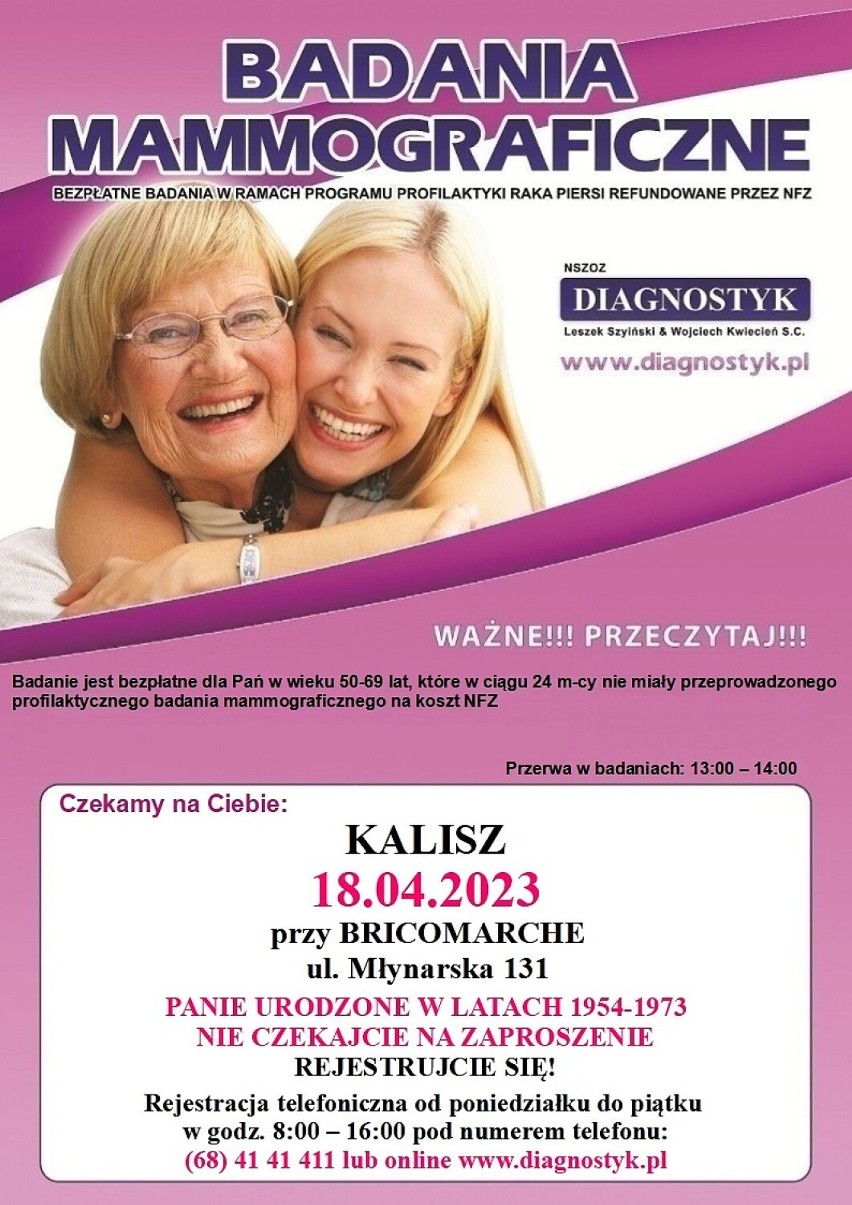 Zbadaj się! Bezpłatne badania mammograficzne w Kaliszu