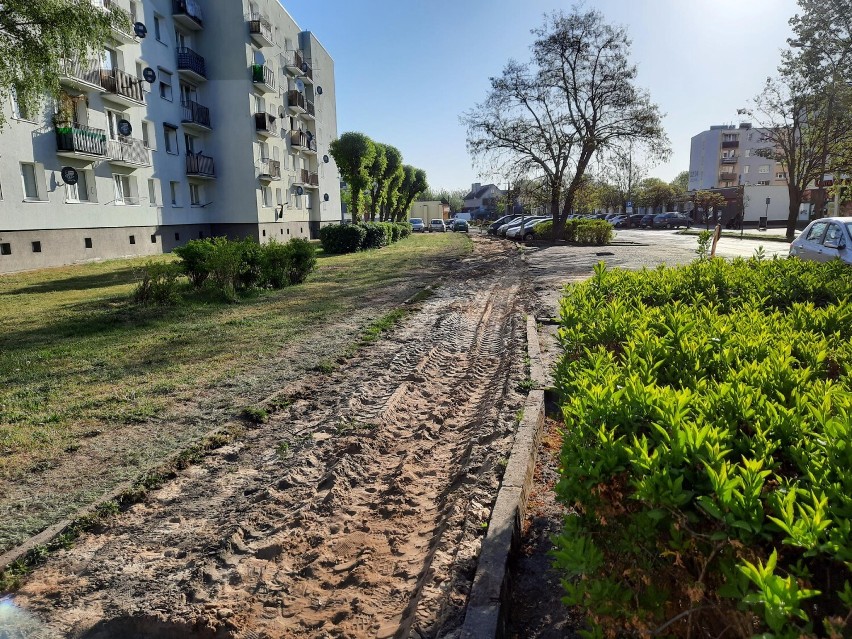 Remont ulicy Jeżyka w Wągrowcu. Trwają praca. Zmniejszy się liczba miejsc parkingowych!