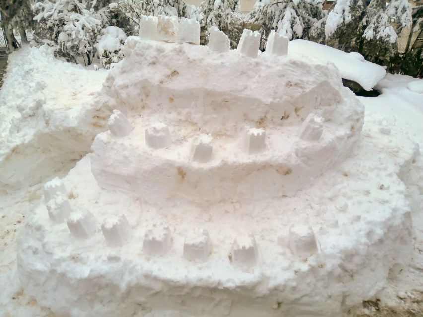 Fort Twierdzy Przemyśl ze śniegu.