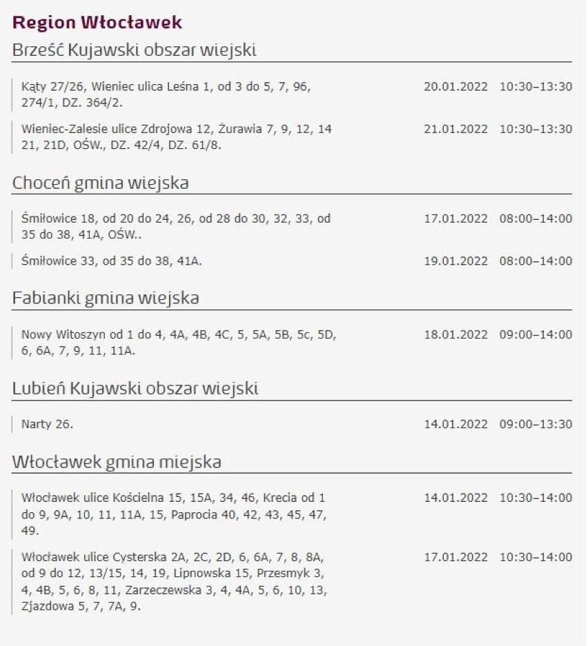 Wyłączenia prądu w Kujawsko-Pomorskiem. Wiemy gdzie i kiedy [miasta, gminy - 18 stycznia 2022]