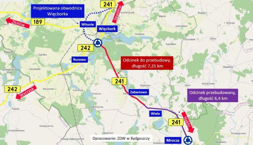 Rusza remont drogi wojewódzkiej nr 241 z Więcborka do Wiela. Ma być gotowa do końca listopada