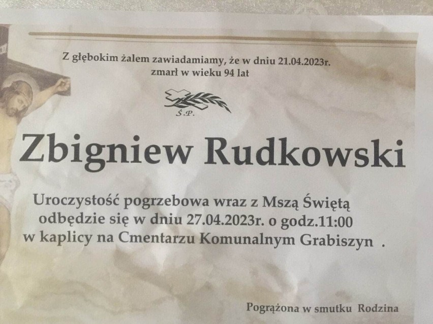 Termin pogrzebu Profesora Rudkowskiego