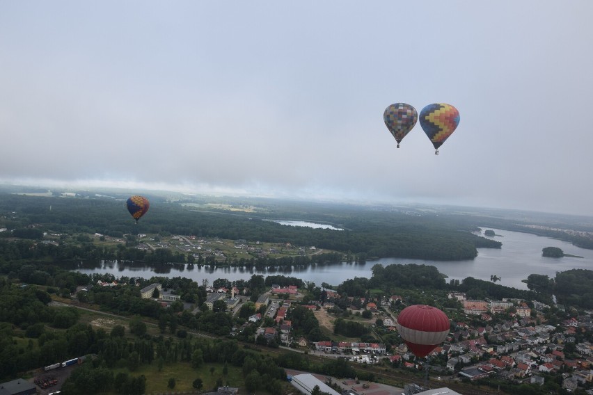 Szczecineckie jezioro Trzesiecko widziane z balonu