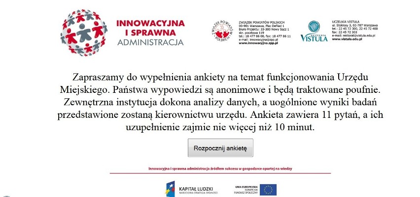 Ankieta dot. funkcjonowania UM w Świętochłowicach