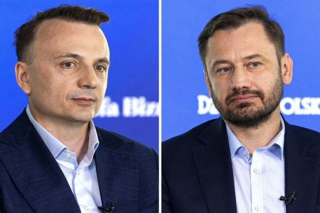 Kandydaci na prezydenta Krakowa Łukasz Gibała (z lewej)  i Aleksander Miszalski