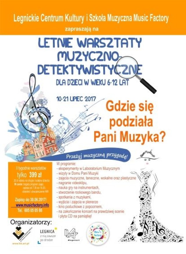 Letnie Warsztaty Muzyczno-Detektywistyczne w Legnickim Centrum Kultury