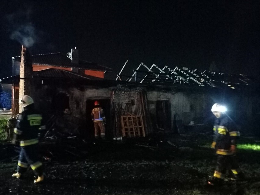Pożar budynku gospodarczego w Sobawinach