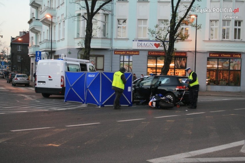 Śmiertelny wypadek motocyklisty w Gliwicach. Nie żyje 37-latek 