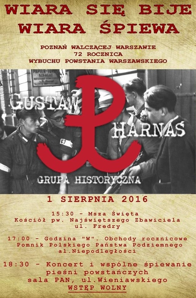 Poznań: Program obchodów 72. rocznicy wybuchu Powstania Warszawskiego