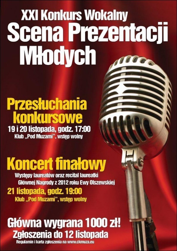 Konkurs muzyczny organizuje CK Muza w Lubinie dla osób w wieku od 14 do 25 lat. Zgłoszenia tylko do 12 listopada.