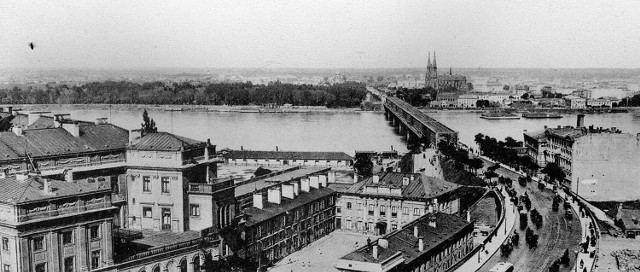 Nowy Zjazd i most Kierbedzia na przełomie XIX i XX wieku