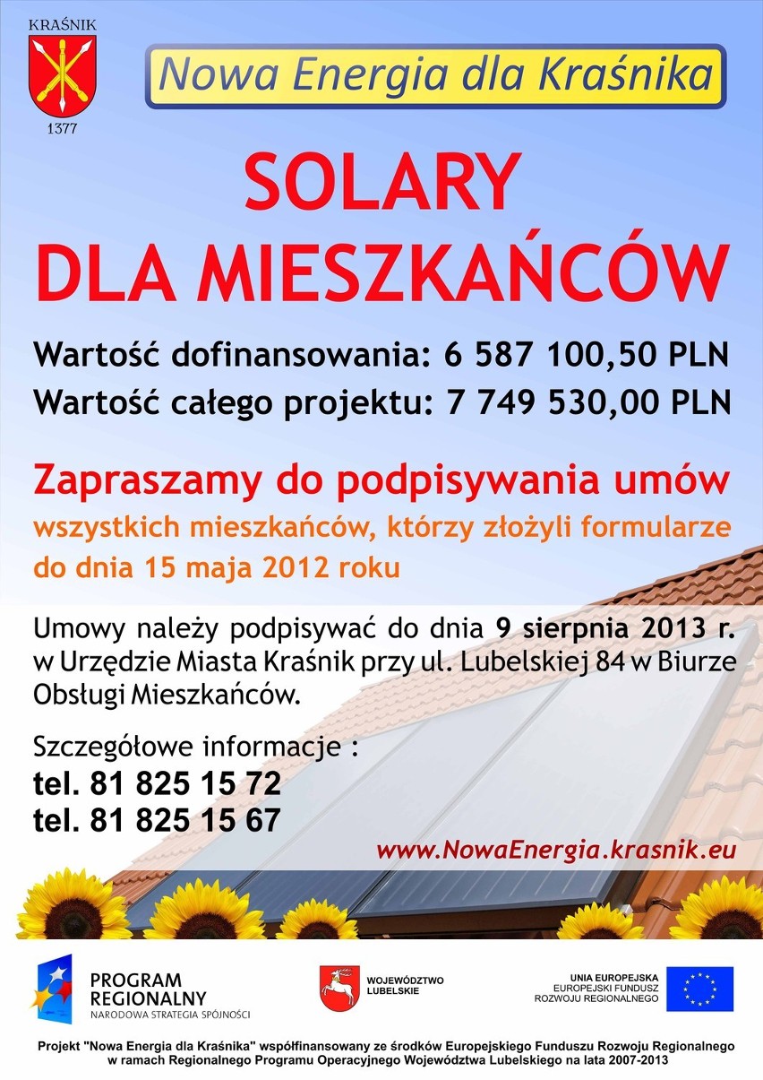 Solary w Kraśniku: Urzędnicy zapraszają do podpisywania...