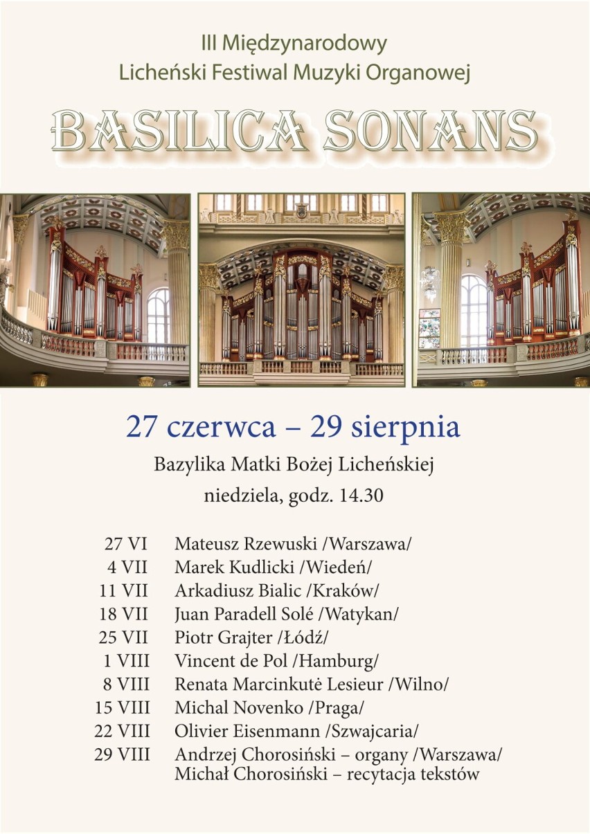  Basilica sonans po raz trzeci! Międzynarodowy Licheński Festiwal Muzyki 