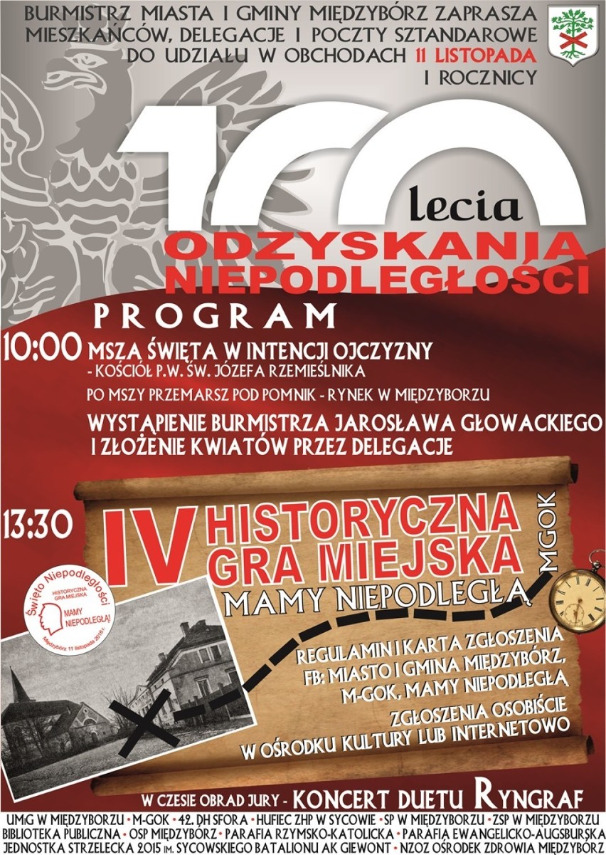 100-lecie odzyskania niepodległości: Badurówka śpiewa i tańczy dla Niepodległej i Historyczna Gra Miejska