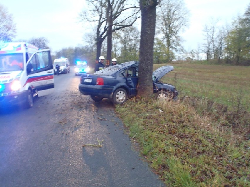 Wypadek na drodze powiatowej na trasie Węgierce- Tarnówka