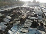Widok po pożarze targowiska przy ul. Ruskiej [ZDJĘCIA Z DRONA]