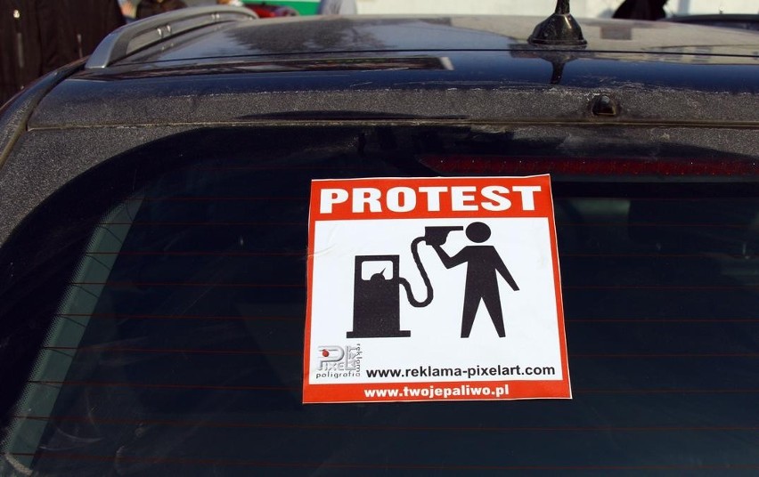 Protest paliwowy w Krakowie