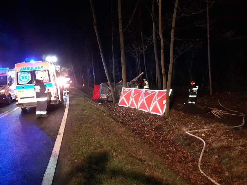 Policja: 27- latek stracił panowanie nad samochodem i uderzył w drzewo [ZDJĘCIA]