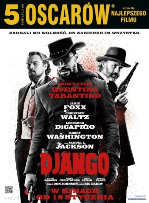 "Django"
1 - 6 lutego
Godz.: 17:00, 20:00
Cena: 12 zł
Wiek: 15
Reż.: Quentin Tarantino
Gatunek: Dramat/ Western
Obsada: Jamie Fox, Leonardo Di Caprio, Samuel L. Jackson
Produkcja: USA
Rok Produkcji: 2012
Czas trwania: 2 godz. 45 min. 

Łowca nagród Schultz i czarnoskóry niewolnik Django wyruszają w podróż, aby odbić żonę tego drugiego z rąk bezlitosnego Calvina Candiego.

"Django" - czytaj więcej na temat filmu